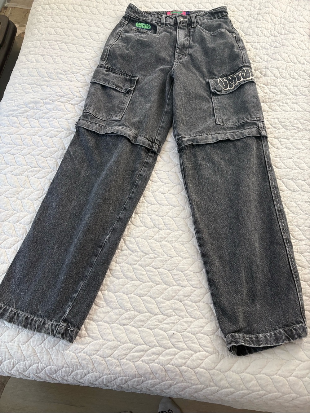 Empyre Women's Black Cargo Skate Jeans.  Size 2.